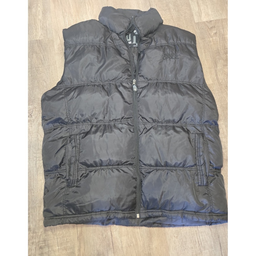 Vintage‎ South Pole Vest Black Puffer Jacket  Men's  Sz XL 90s Y2K Hip Hop